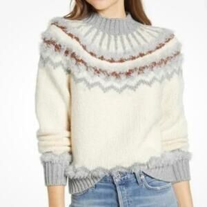 New! Lou & Grey wool blend mock turtleneck pullover sweater women's S